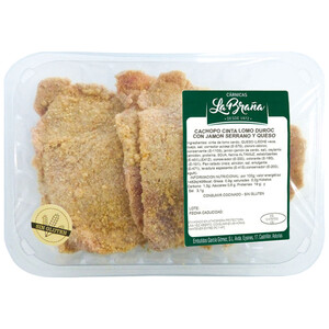 Imagen de Cachopo de cinta de lomo raza Duroc relleno con jamón serrano y queso LA BRAÑA