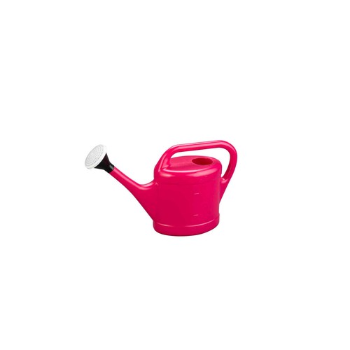 Regadera de plástico de color rosa, capacidad de 3 litros y medidas de 41x12.5x24 centímetros REGADERA 1 unidad.