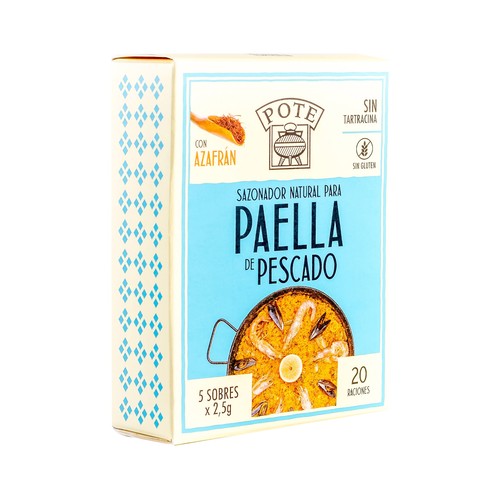 POTE Sazonador para paellas de pescado, con azafrán 5 uds. x 2,5 g.