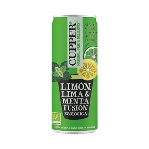 Imagen de CUPPER Fusión Bebida ecológica con sabor a limón, lima y menta lata 25 cl.