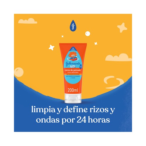 JOHNSON'S Kids Crema de peinado para cabello encrespado y rizado 200 ml.