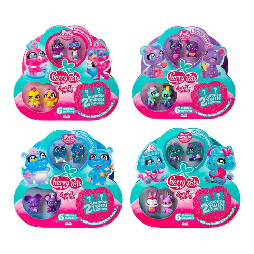 CHERRY PETS Sweet Twins 6 figuras coleccionables, modelos surtidos.