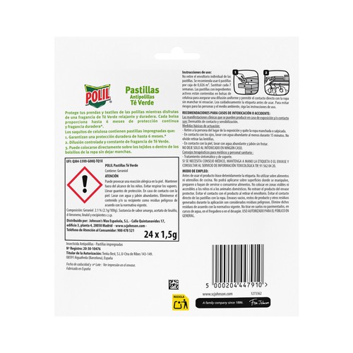 POLIL Pastillas antipolillas té verde 24 und