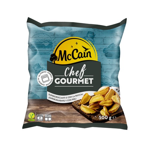 McCAIN Patatas con piel, prefritas, supercrujientes y congeladas Chef gourmet 500 g.