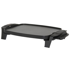 Plancha de asar JATA GR205, 1000W, superficie 28 x 22 centímetros, termostato regulable extraible, asas de toque frío.