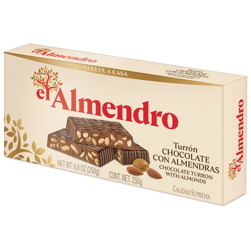 EL ALMENDRO Turrón de chocolate con almendras 250 g.