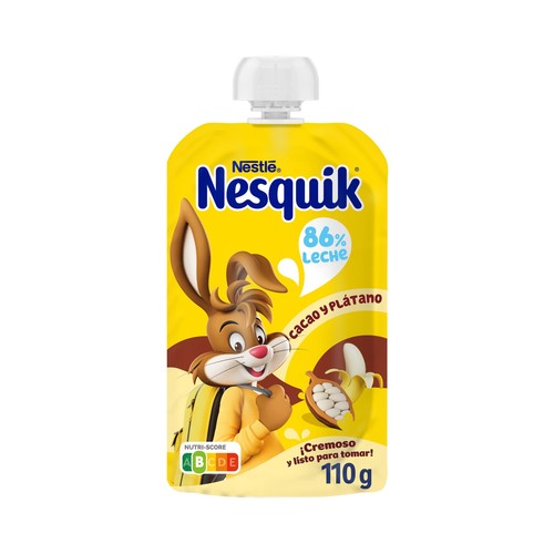 NESQUIK Bolsita (pouch) preparado lácteo infantil con cacao y plátano 110 g.