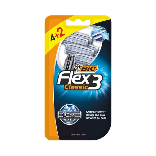 BIC Flex classic3 Maquinilla desechable con tres hojas 6 uds
