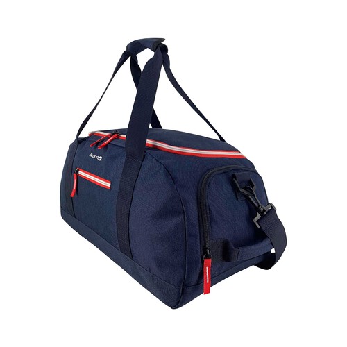 Bolso de viaje capacidad 30 litros color azul oscuro, AIRPORT ALCAMPO.