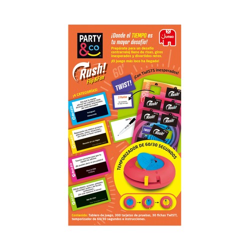 Party & Co Rush Juego de mesa Multiprueba Contrarreloj, de 4 a 10 Jugadores +14 Años JUMBO