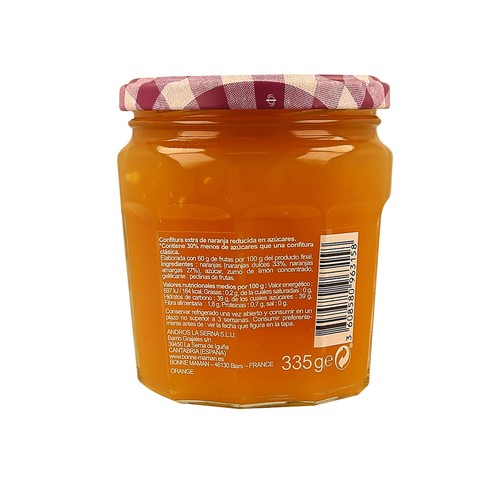 BONNE MAMAN Confitura de naranja reducida en azúcares 335 g.