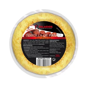 PALACIOS Tortilla fresca de patata con chorizo, lista para calentar y comer 200 g.