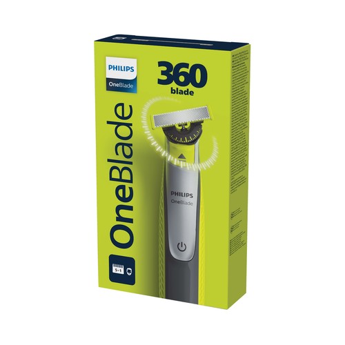 PHILIPS Oneblade 360_cara Maquinilla que recorta, perfila y afeita cualquier longitud de barba.