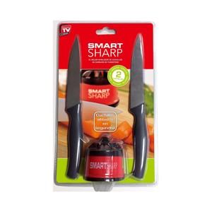 Imagen de Afilador de cuchillos y 2 cuchillos incluidos, SMART SHARP.