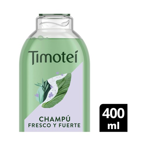 TIMOTEI Champú con extracto de hierbas alpinas, para cabello normales o débiles y apagados TIMOTEI Fresco y fuerte 400 ml.
