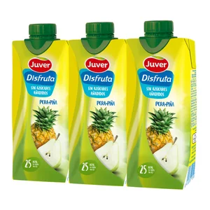 JUVER Néctar de pera y piña, sin azúcares añadidos JUVER DISFRUTA brick de 3 uds x 33 cl.