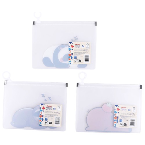 Sobre plástico A6 con zip diseños surtidos. ALCAMPO
