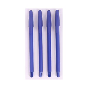 Imagen de 4 bolígrafos con capucha, toque suave, tinta azul, ALCAMPO.