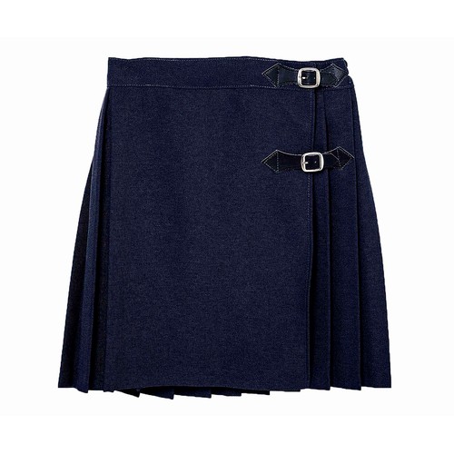 Falda de uniforme con tabla delantera azul marino, talla 10.