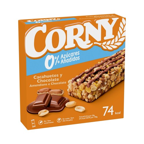 CORNY Barrita de cereales de cacahuete 0% 6X20gr