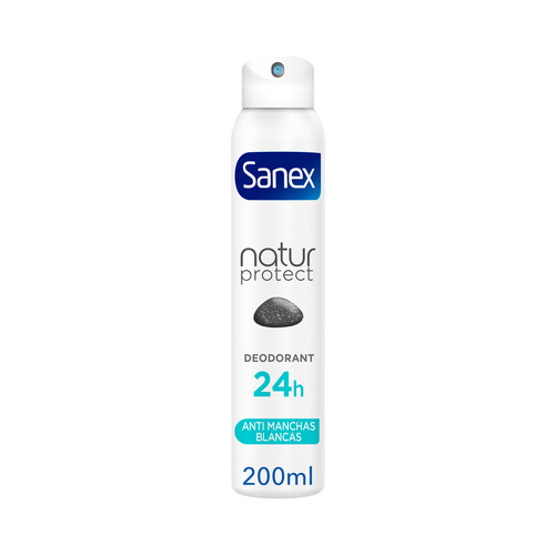 SANEX Desodorante para mujer en spray con efecto anti manchas blancas SANEX Natur protect 200 ml.