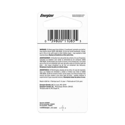 Pila de botón 392/384, LR41, 1,55V, ENERGIZER.