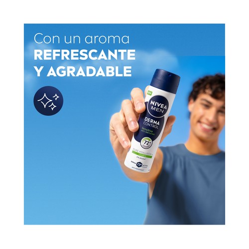 NIVEA Men derma control sensitive Desodorante en spray para hombre, antitranspirante 72 horas 250 ml.