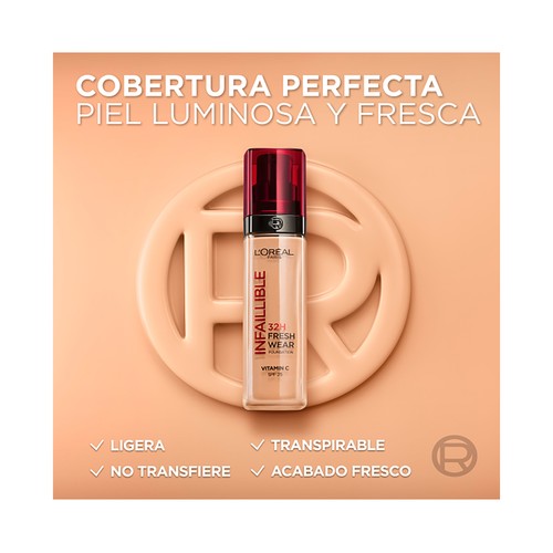 L´ORÉAL PARIS Infaillible 32 h fresh wear tono 315 Base de maquillaje de larga duración y FPS 25.