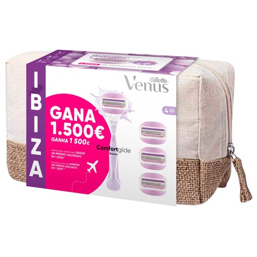VENUS Breeze de Gillette Maquiniila depilación femenina + 4 cabezales de triple hoja.