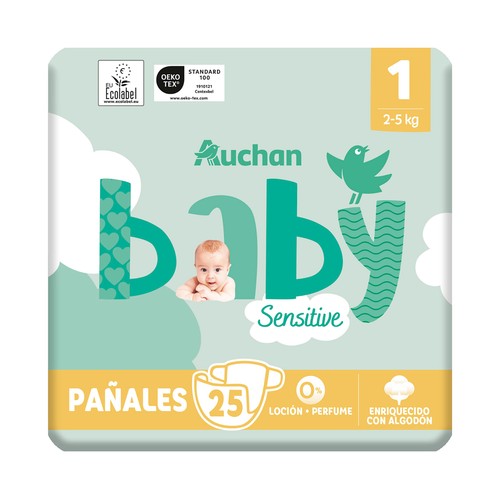 PRODUCTO ALCAMPO Baby sensitive Pañales talla 1 (2-5 kg) 25 uds.