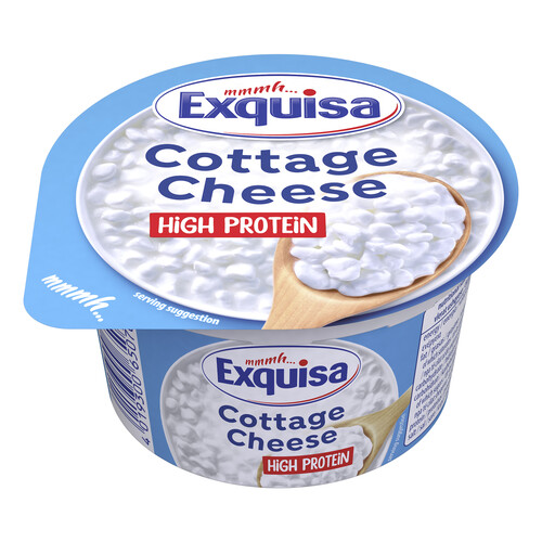 EXQUISA Copos de queso fresco Cottage con alto contenido en proteinas EXQUISA 200 g.
