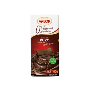 Imagen de VALOR Chocolate puro, 52 % cacao. 0 % azúcares añadidos 100 g.