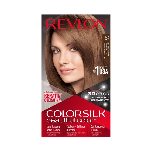 REVLON Colorsilk Tinte de pelo tono 054 Castaño claro dorado.