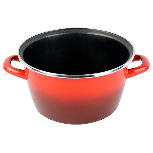 Olla de acero vitrificado con tapa, 20 cm., apto para inducción, SFUMATO MAGEFESA.