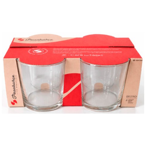 Pack de 4 vasos de vidrio de 36 cl, BISTRO