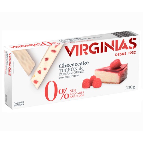 VIRGINIAS Turrón de cheesecake sin azúcares añadidos 250 g.