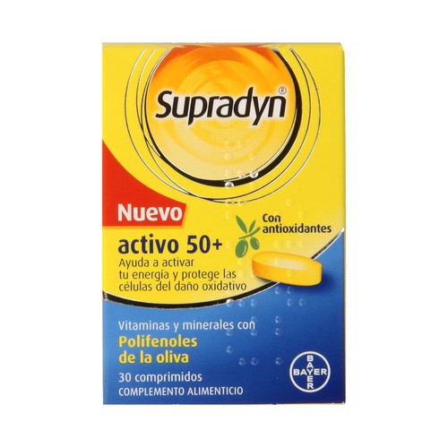 Complemento alimenticio con antioxidantes, vitaminas y minerales SUPRADYN Activo 50+ 30 uds.