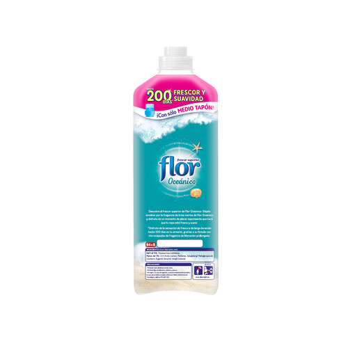 FLOR Suavizante concentrado con aroma oceánico FLOR 72 lav. 1540 ml.