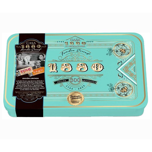 1880 Estuche turrón Jijona y Alicante lata edición 300 aniversarios 500 g. 