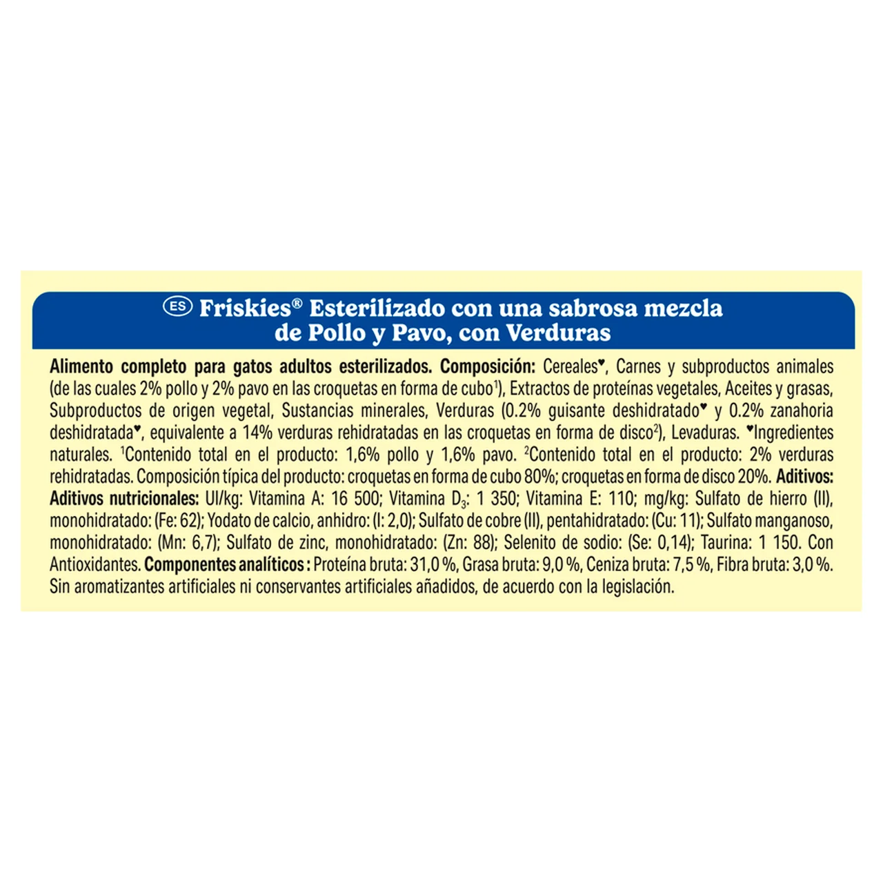 Pienso para gatos esterilizado a base de pavo y verduras 3 kg.