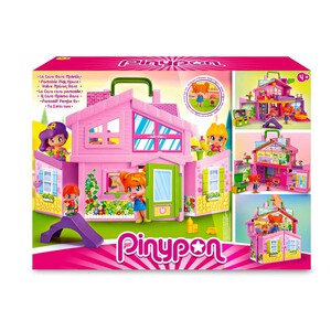 La casa rosa maletín con accesorios y 2 muñecos PINYPON.
