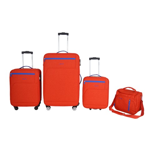 Maleta grande tipo trolley 45x75x27 cm, 4 ruedas, color rojo, ALCAMPO AIRPORT.