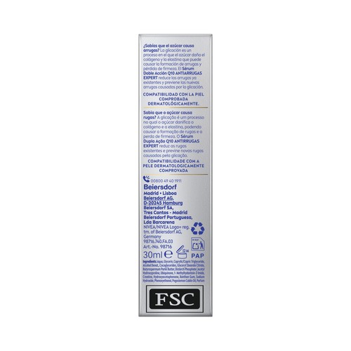 NIVEA Q10 expert Sérum antiarrugas doble acción 30 ml.