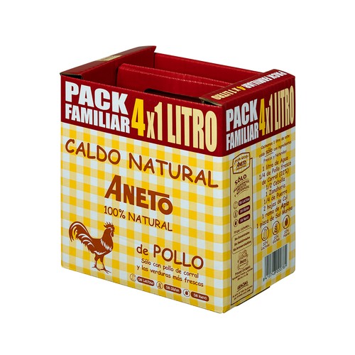 ANETO Caldo de pollo 4 uds. 1 l.