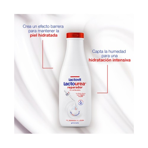 LACTOVIT Lactourea Gel reparador para baño o o ducha, para pieles secas y extra secas 750 ml.