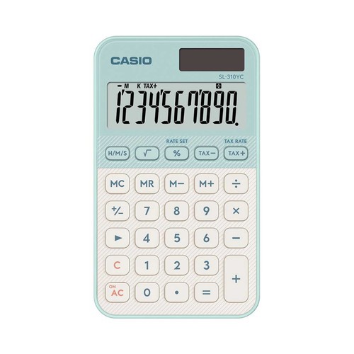 Calculadora CASIO modelo SL-310YC-LP 10 dígitos color verde