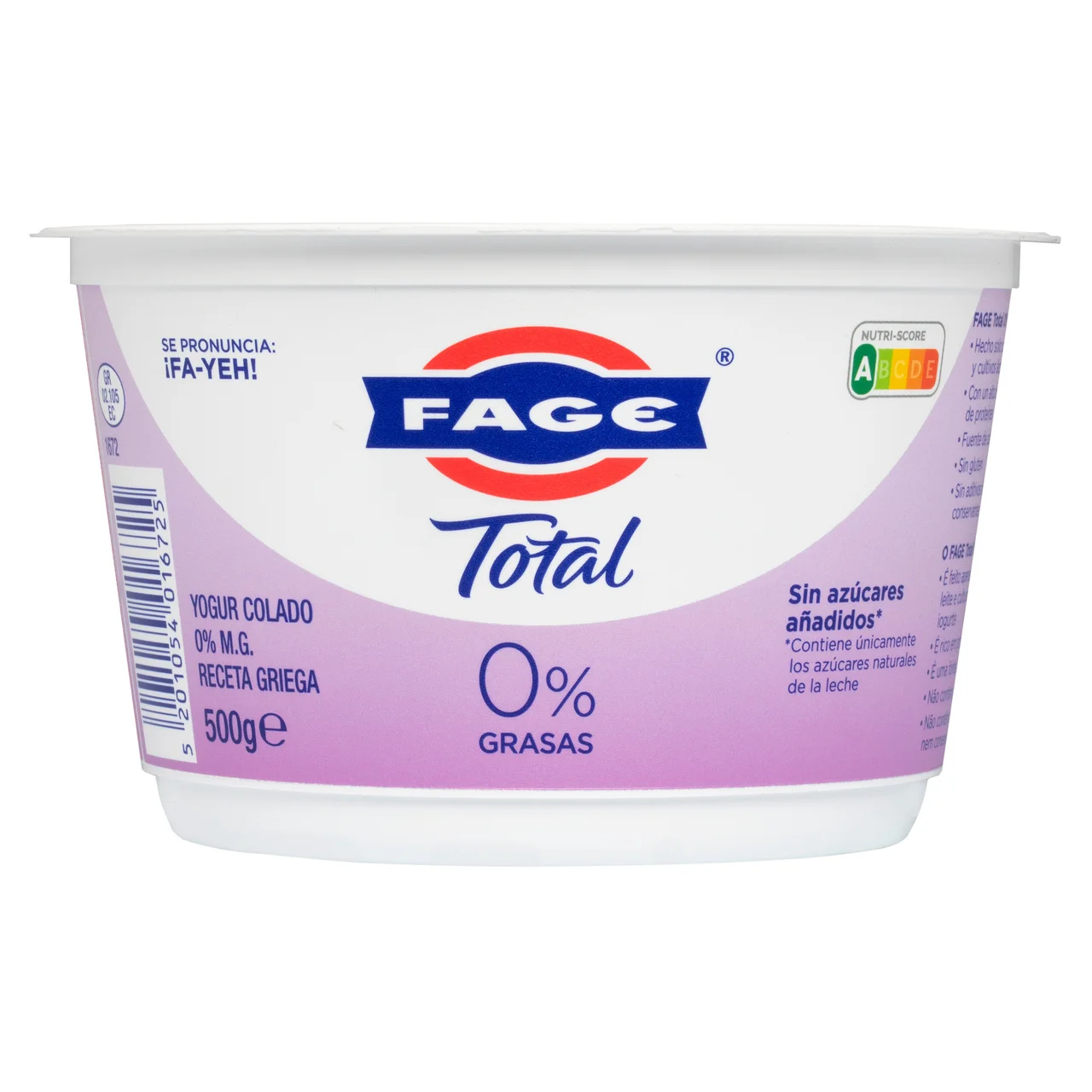 Yogur natural receta griega 0% materia grasa Total 500 g.