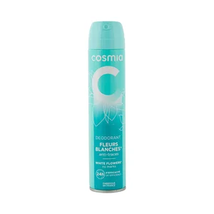 COSMIA Fleurs blanches Desodorante en spray para mujer con aroma a flores blanca 200 ml.