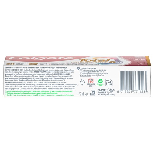 COLGATE Total anti-desgaste Crema de dientes antidesgaste y anti erosión 75 ml.
