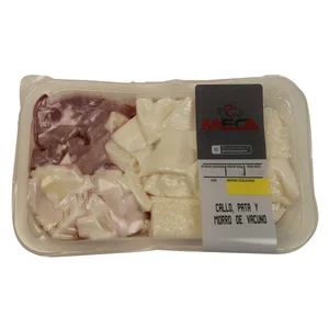 Bandeja con callo, pata y morro troceado de vacuno MECA